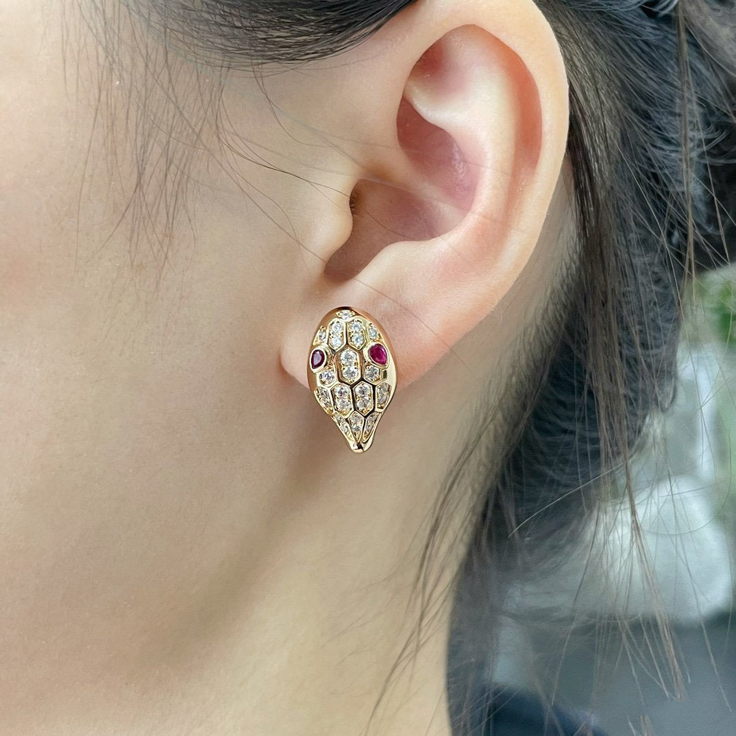 [Luxe Jewelry]SERPENT DIAMOND STUD EARRINGS