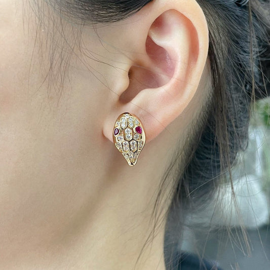 [Luxe Jewelry]SERPENT DIAMOND STUD EARRINGS