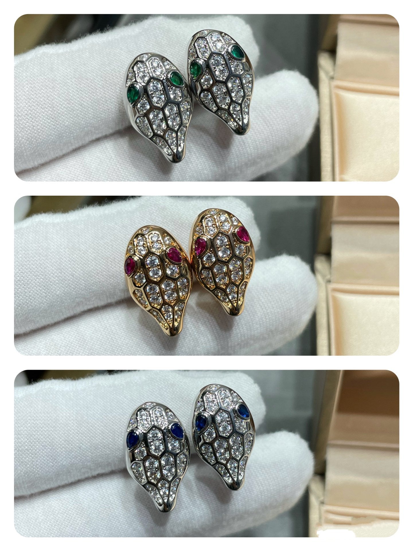 [Luxe Jewelry]SERPENT DIAMOND STUD EARRINGS