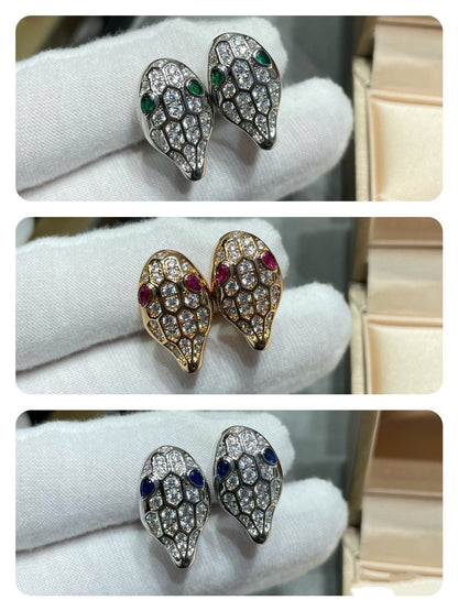 [Luxe Jewelry]SERPENT DIAMOND STUD EARRINGS
