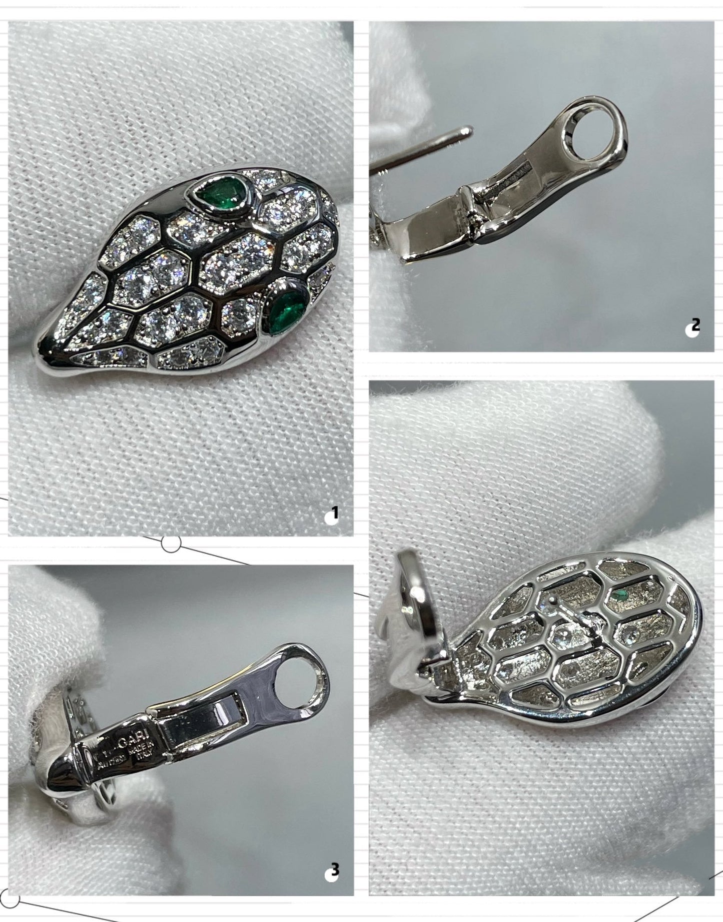 [Luxe Jewelry]SERPENT DIAMOND STUD EARRINGS