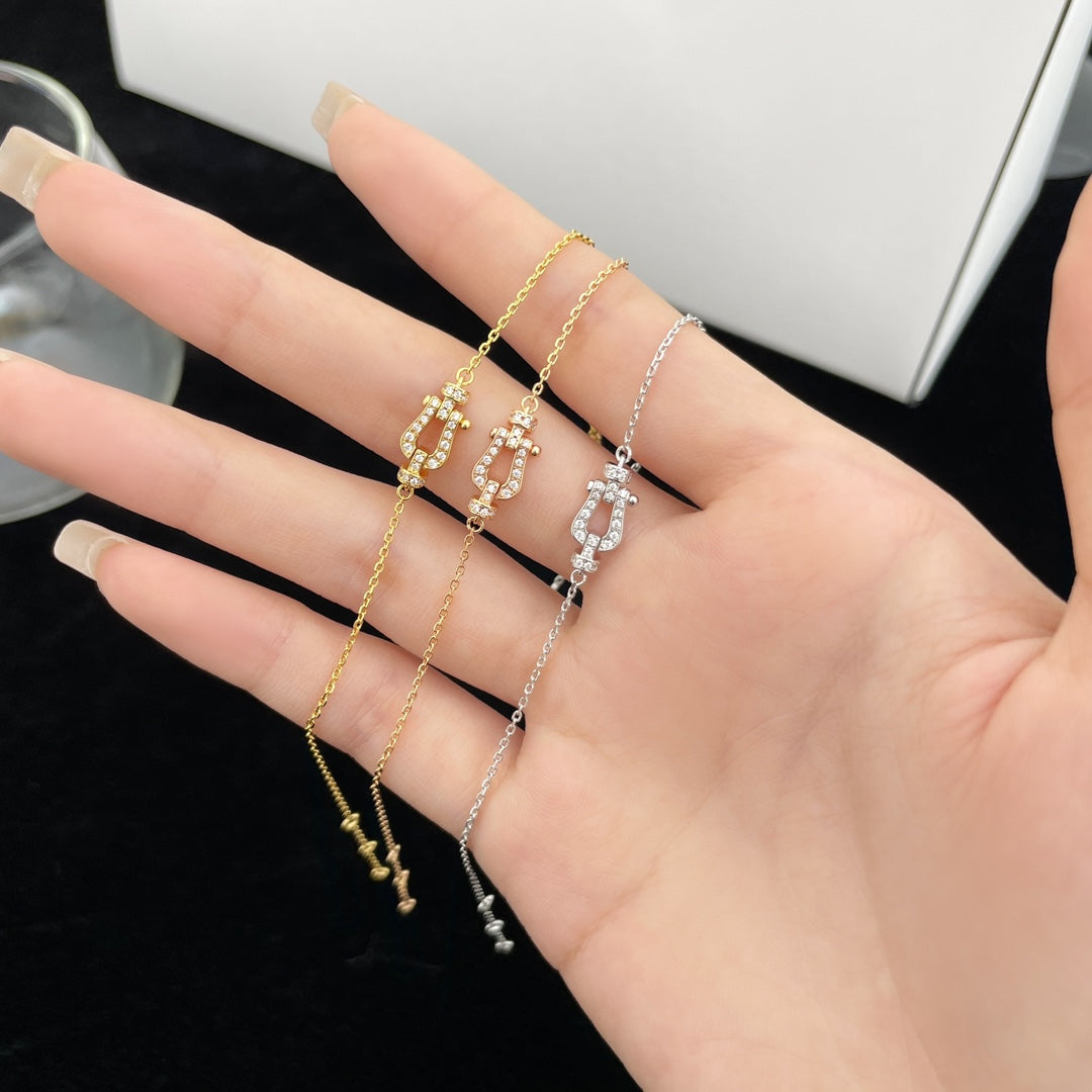 [Luxe Jewelry]FORCE 10 FULL DIAMOND BUCKLE CHAIN LINK MINI MODEL