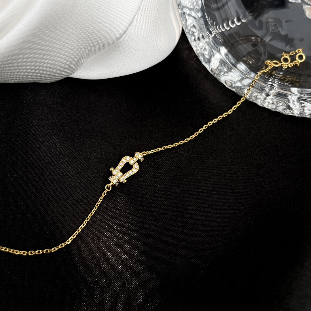 [Luxe Jewelry]FORCE 10 FULL DIAMOND BUCKLE CHAIN LINK MINI MODEL