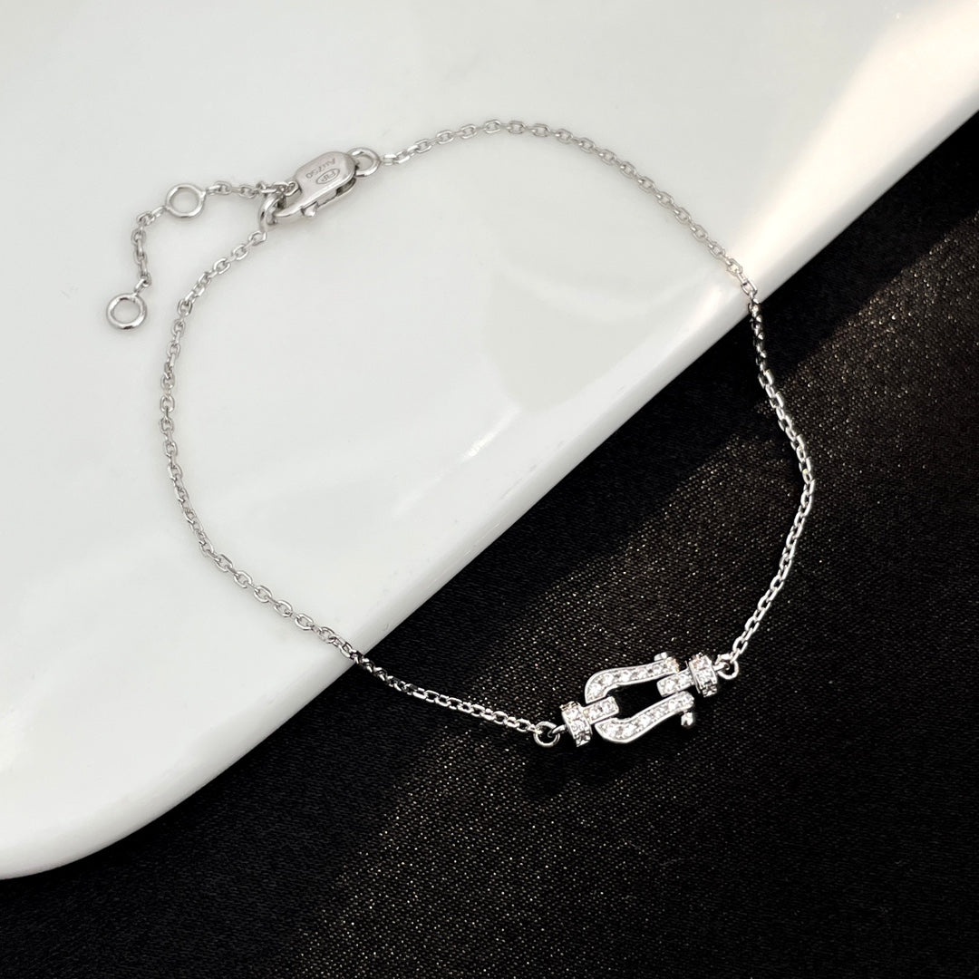 [Luxe Jewelry]FORCE 10 FULL DIAMOND BUCKLE CHAIN LINK MINI MODEL