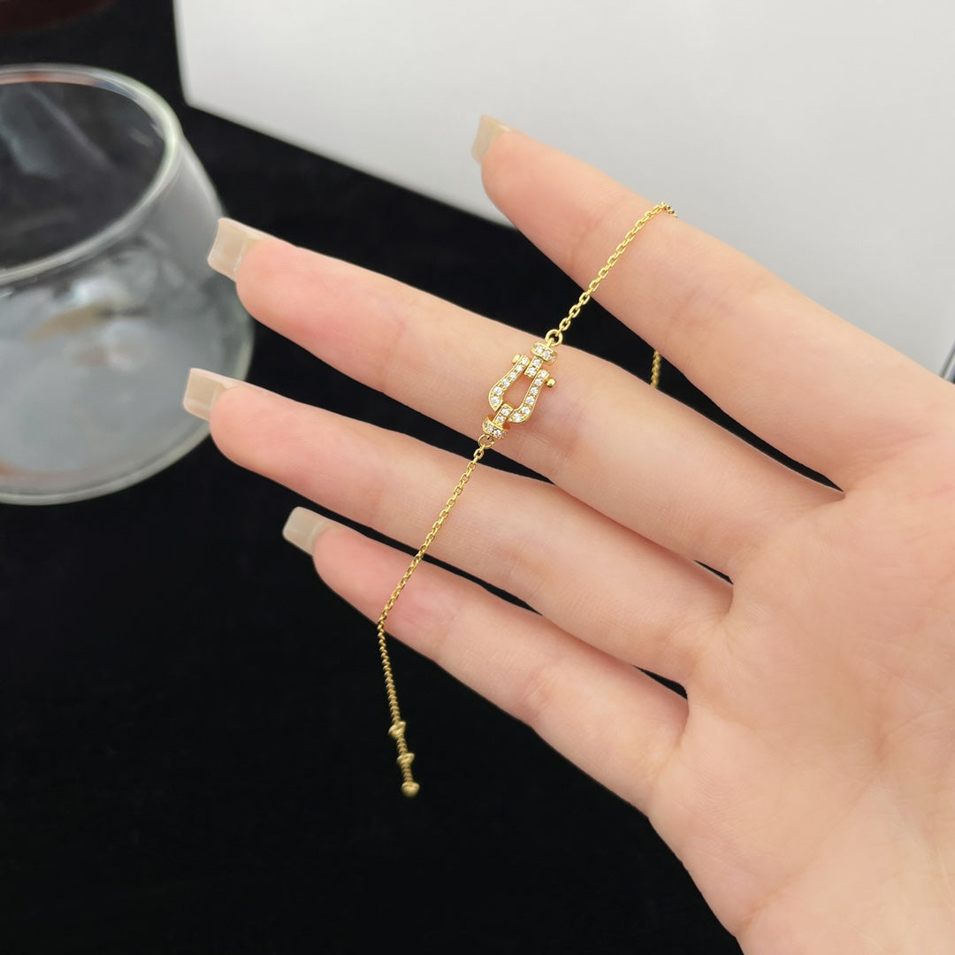 [Luxe Jewelry]FORCE 10 FULL DIAMOND BUCKLE CHAIN LINK MINI MODEL