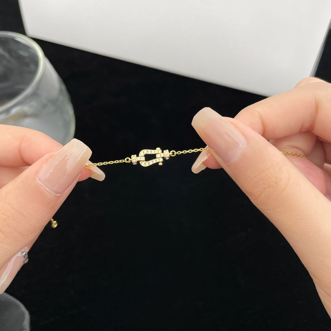 [Luxe Jewelry]FORCE 10 FULL DIAMOND BUCKLE CHAIN LINK MINI MODEL