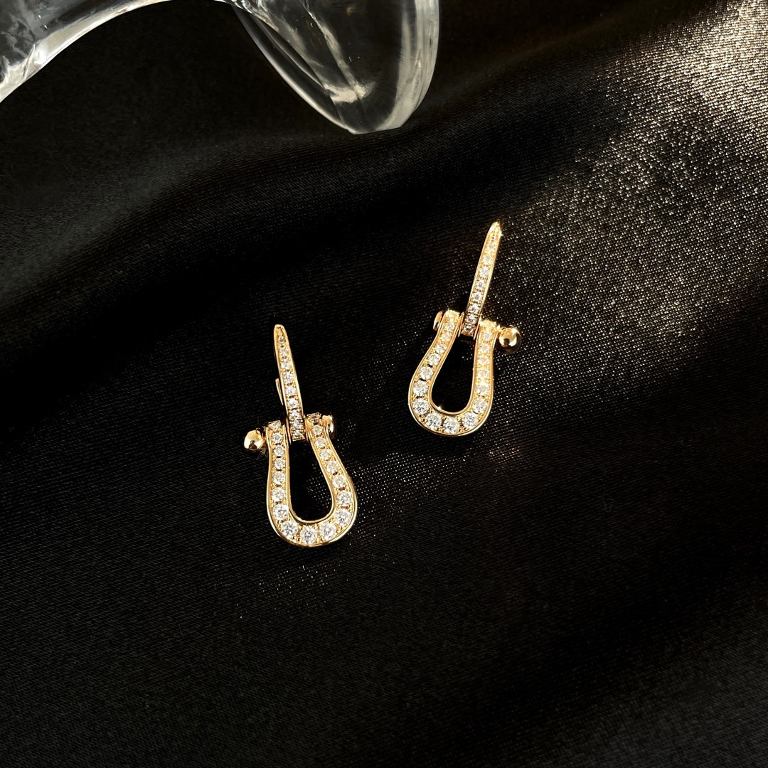 [Luxe Jewelry]FORCE 10 FULL DIAMOND DROP EARRINGS MEDIUM MODEL