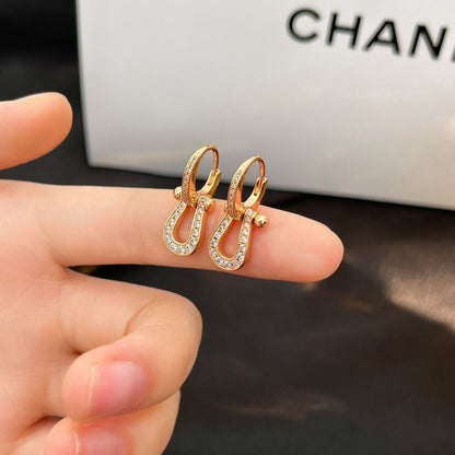 [Luxe Jewelry]FORCE 10 FULL DIAMOND DROP EARRINGS MEDIUM MODEL