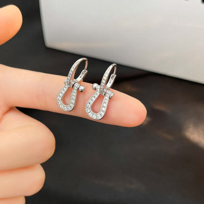 [Luxe Jewelry]FORCE 10 FULL DIAMOND DROP EARRINGS MEDIUM MODEL