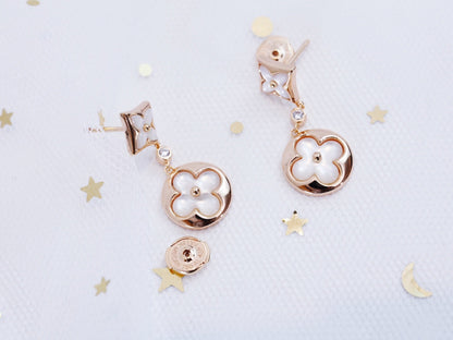 [Luxe Jewelry]STAR AND SUN PINK GOLD MOP DROP EARRINGS