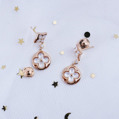 [Luxe Jewelry]STAR AND SUN PINK GOLD MOP DROP EARRINGS
