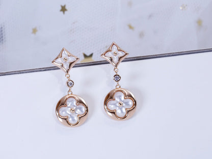 [Luxe Jewelry]STAR AND SUN PINK GOLD MOP DROP EARRINGS