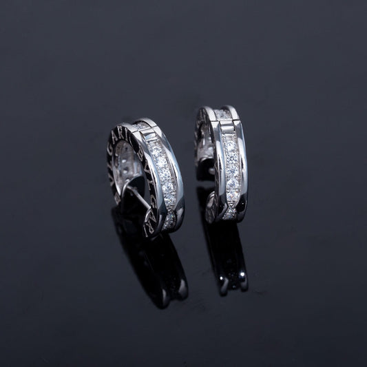 [Luxe Jewelry]ZERO 1 MINI SILVER DIAMOND EARRINGS