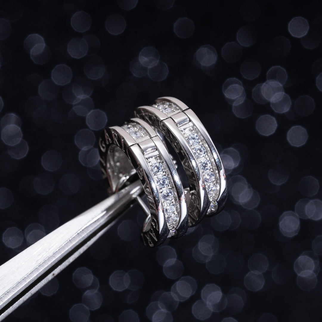 [Luxe Jewelry]ZERO 1 MINI SILVER DIAMOND EARRINGS