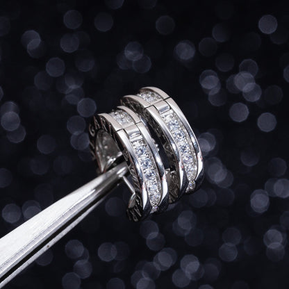 [Luxe Jewelry]ZERO 1 MINI SILVER DIAMOND EARRINGS