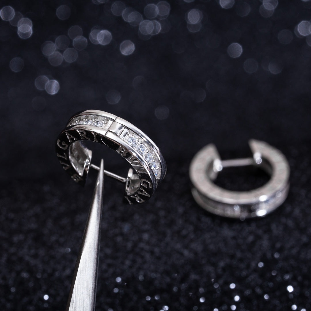 [Luxe Jewelry]ZERO 1 MINI SILVER DIAMOND EARRINGS