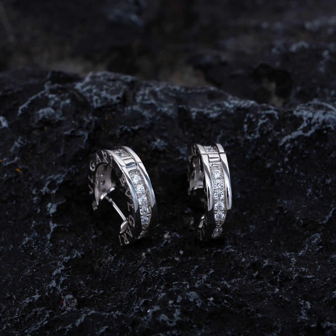 [Luxe Jewelry]ZERO 1 MINI SILVER DIAMOND EARRINGS