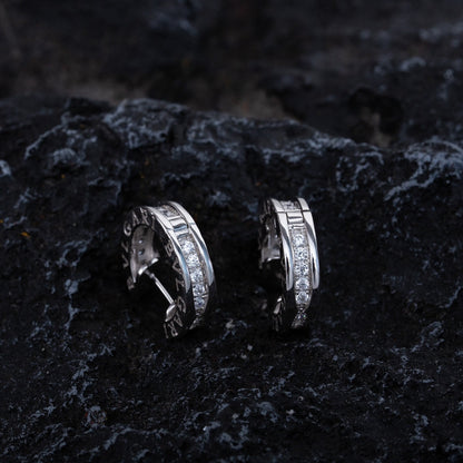 [Luxe Jewelry]ZERO 1 MINI SILVER DIAMOND EARRINGS