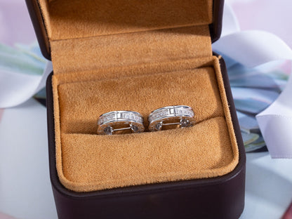 [Luxe Jewelry]ZERO 1 MINI SILVER DIAMOND EARRINGS