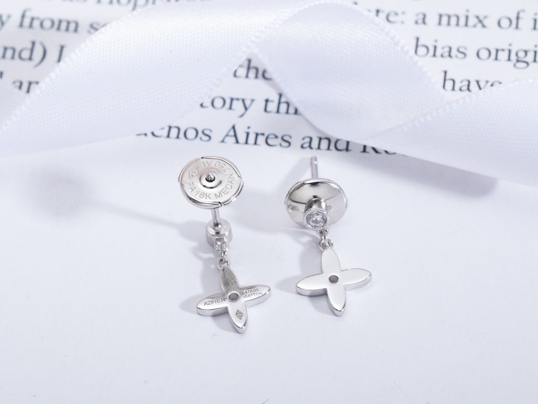 [Luxe Jewelry]VIDYLLE SILVER DIAMOND MINI DROP EARRINGS