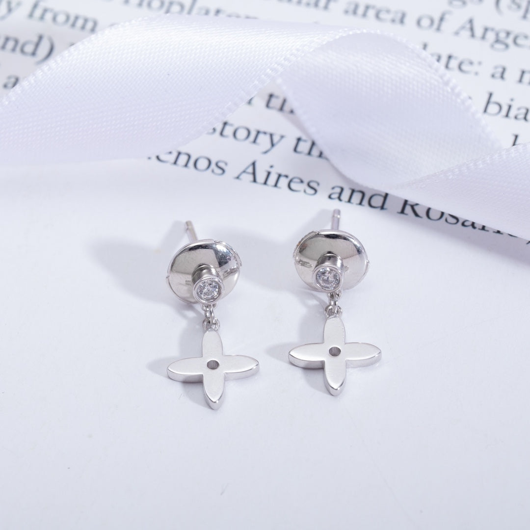[Luxe Jewelry]VIDYLLE SILVER DIAMOND MINI DROP EARRINGS