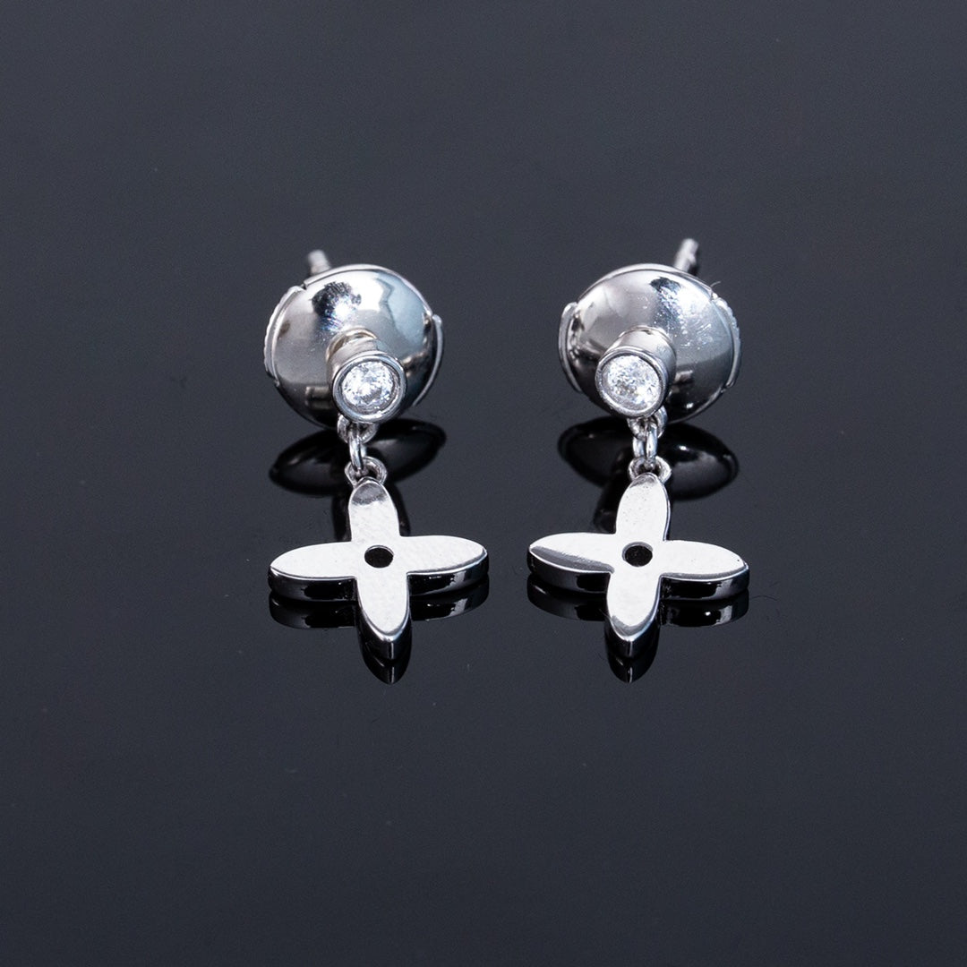 [Luxe Jewelry]VIDYLLE SILVER DIAMOND MINI DROP EARRINGS
