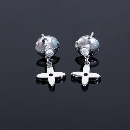 [Luxe Jewelry]VIDYLLE SILVER DIAMOND MINI DROP EARRINGS