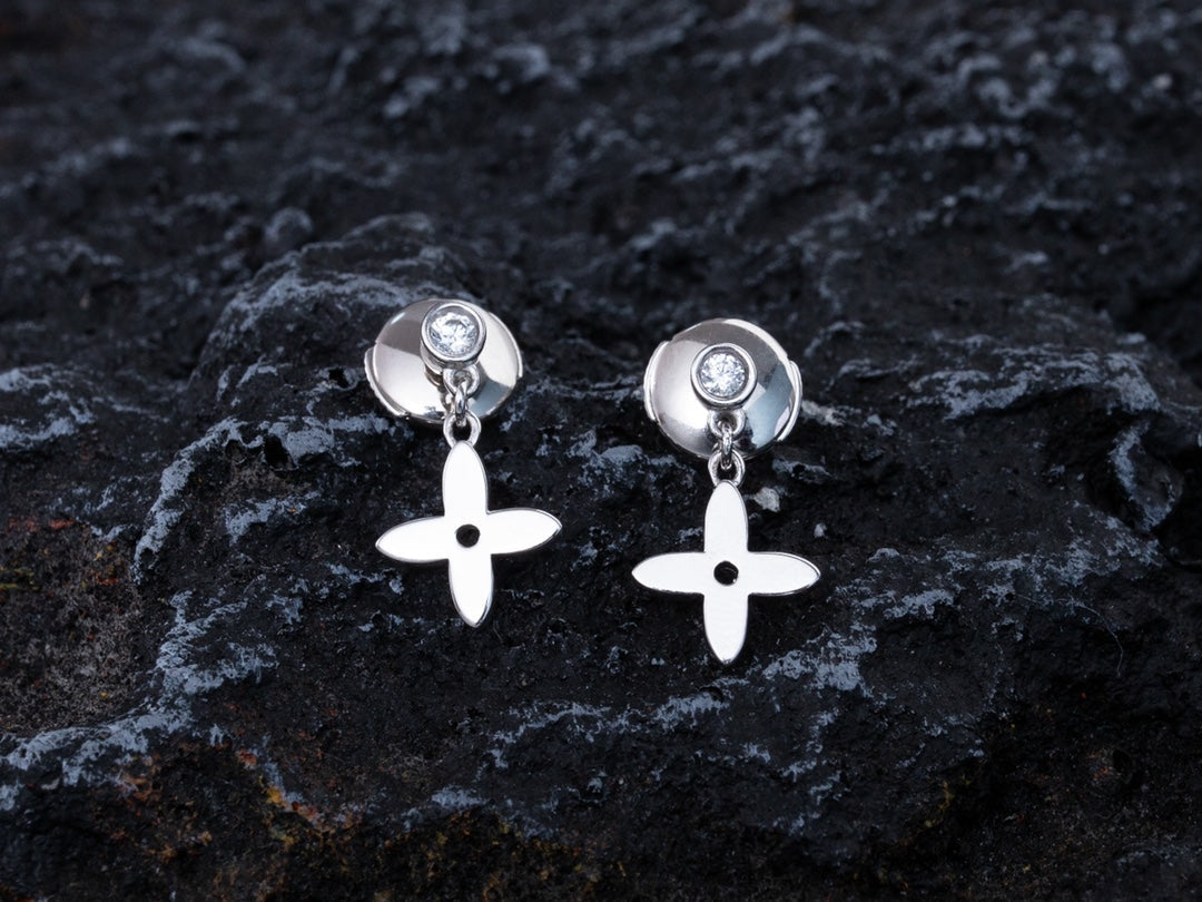 [Luxe Jewelry]VIDYLLE SILVER DIAMOND MINI DROP EARRINGS