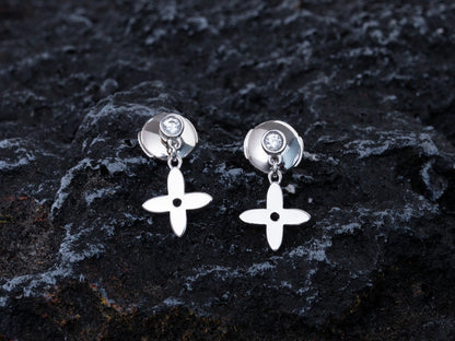 [Luxe Jewelry]VIDYLLE SILVER DIAMOND MINI DROP EARRINGS