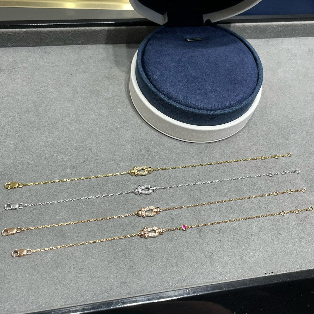 [Luxe Jewelry]FORCE 10 DIAMOND CHAIN LINK PINK GOLD BRACELET
