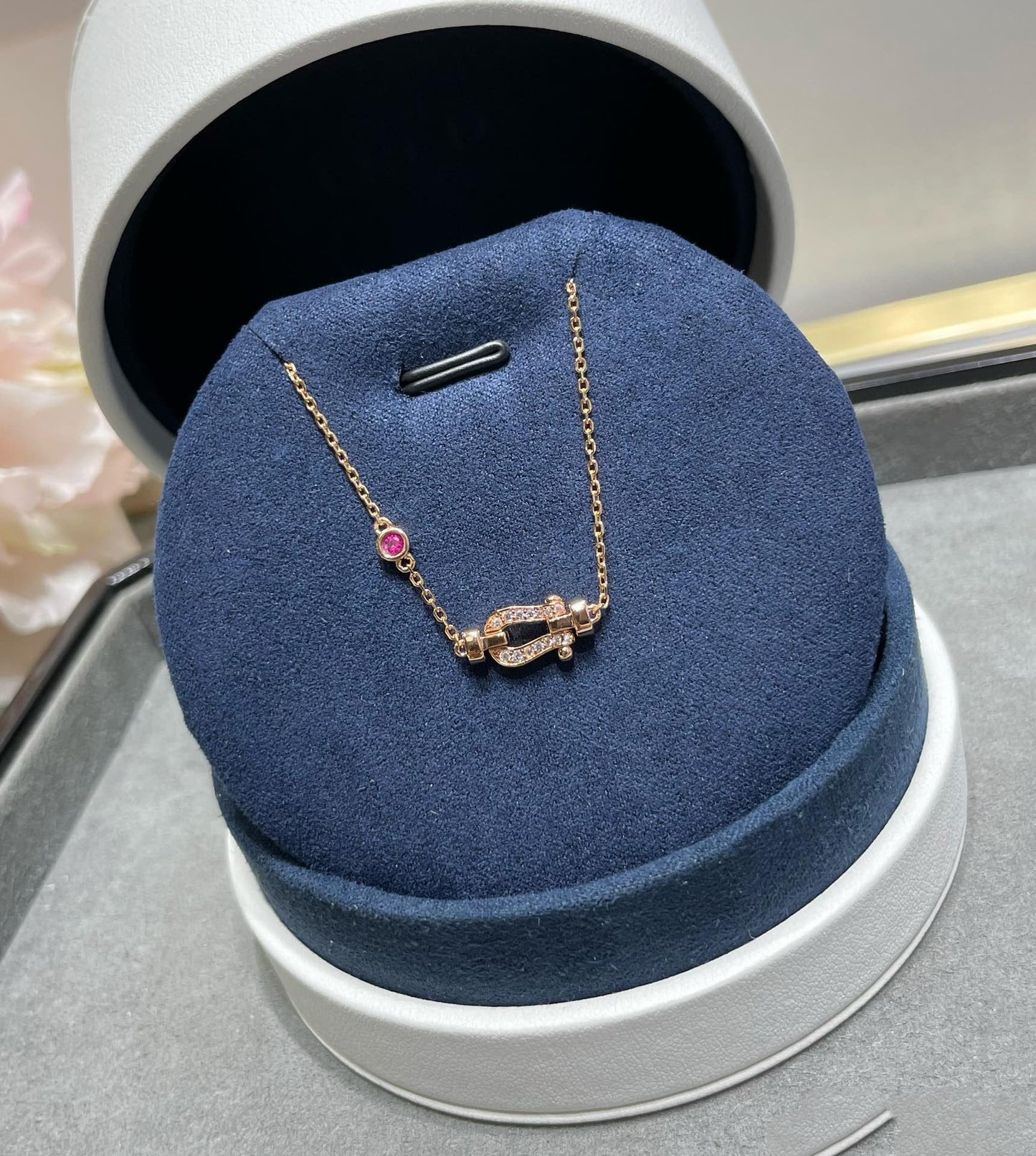 [Luxe Jewelry]FORCE 10 DIAMOND CHAIN LINK PINK GOLD BRACELET