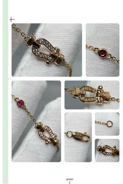 [Luxe Jewelry]FORCE 10 DIAMOND CHAIN LINK PINK GOLD BRACELET