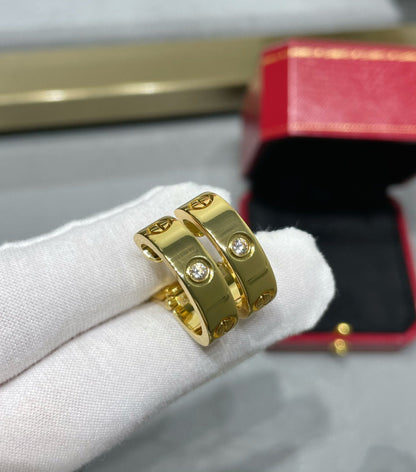 [Luxe Jewelry]LOVE 5.5MM 1 DIAMOND EARRINGS