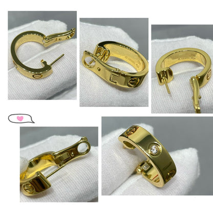 [Luxe Jewelry]LOVE 5.5MM 1 DIAMOND EARRINGS