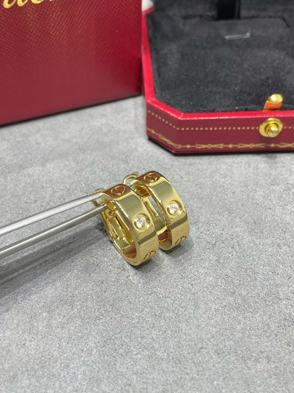 [Luxe Jewelry]LOVE 5.5MM 1 DIAMOND EARRINGS