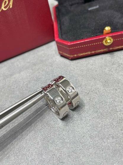 [Luxe Jewelry]LOVE 5.5MM 1 DIAMOND EARRINGS