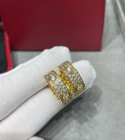 [Luxe Jewelry]LOVE 5.5MM DIAMOND PAVED EARRINGS