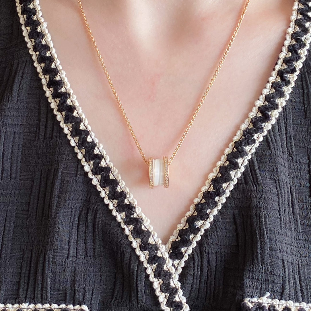[Luxe Jewelry]ZERO 1 DIAMOND CERAMIC NECKLACE