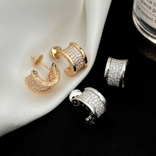 [Luxe Jewelry]ZERO 1 DIAMOND PAVED EARRINGS