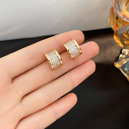 [Luxe Jewelry]ZERO 1 DIAMOND PAVED EARRINGS