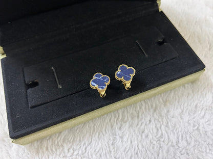 [Luxe Jewelry]CLOVER PIETERSITE MEDIUM STUD EARRINGS