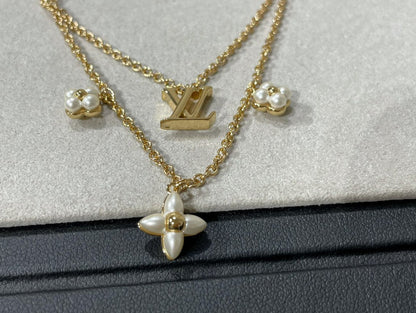 [Luxe Jewelry]FLOWERGRAM GOLD MOP DOUBLE ROW NECKLACE
