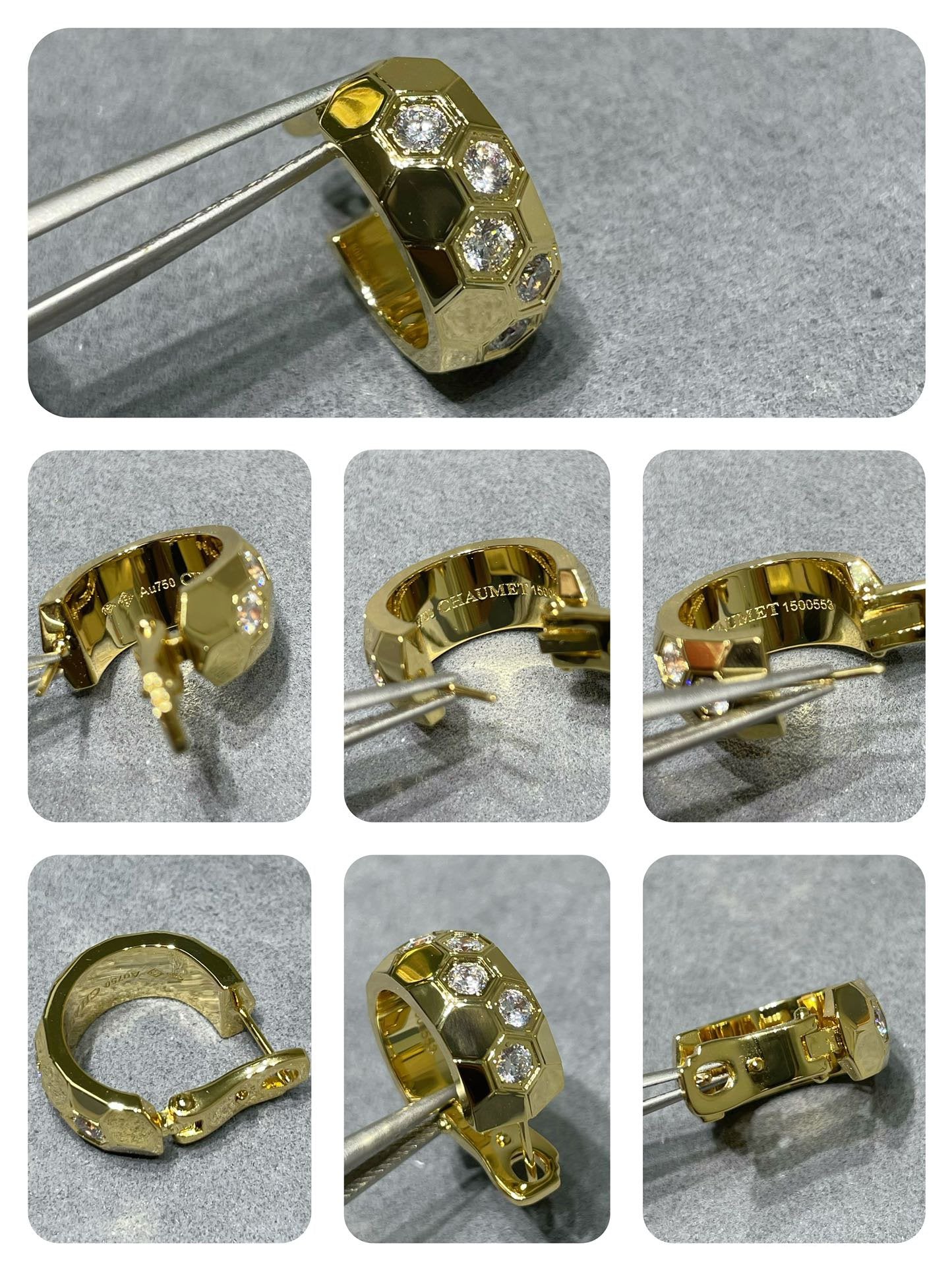 [Luxe Jewelry]BEE LOVE DIAMOND HOOP EARRINGS