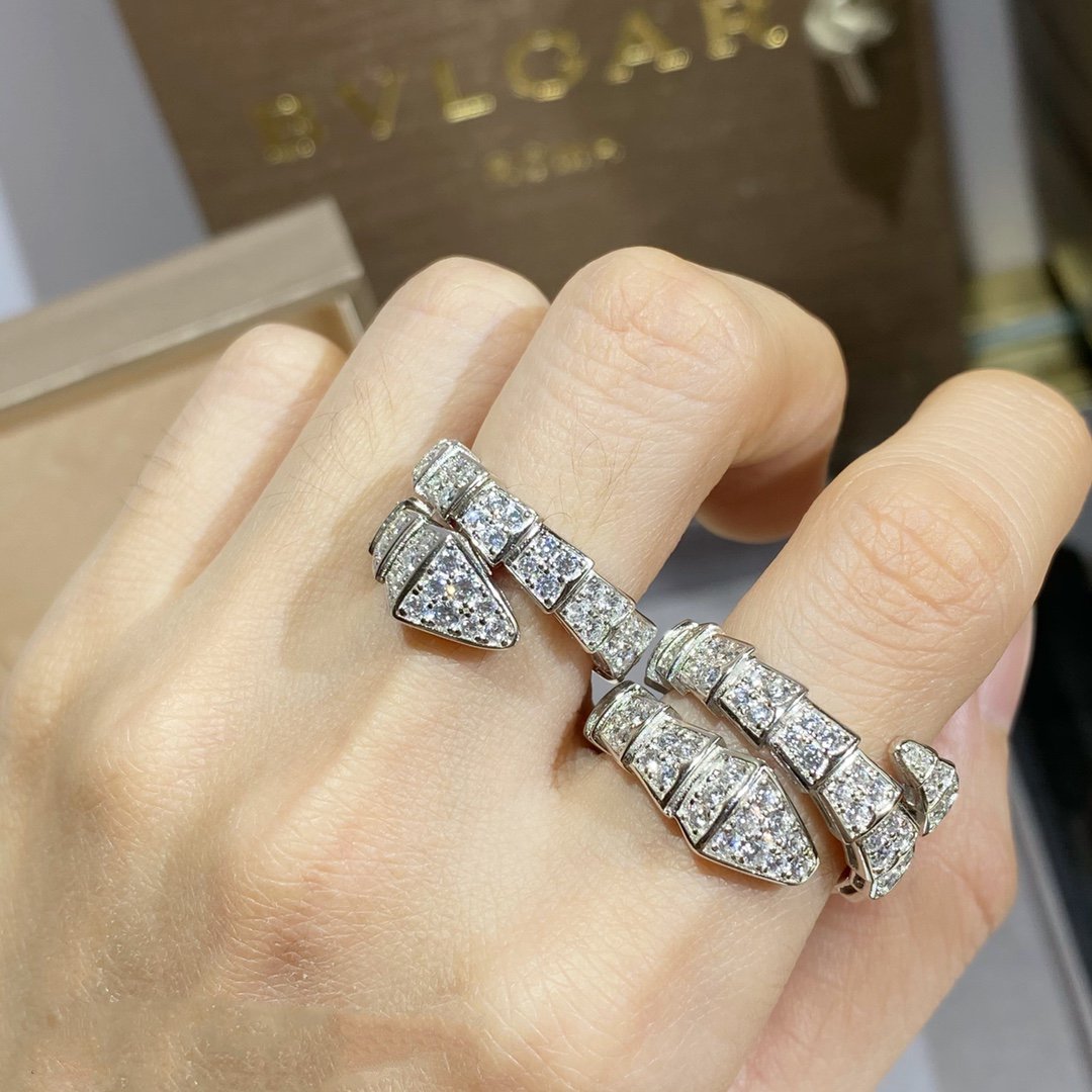 [Luxe Jewelry]SERPENTI RING SILVER DIAMOND PAVED