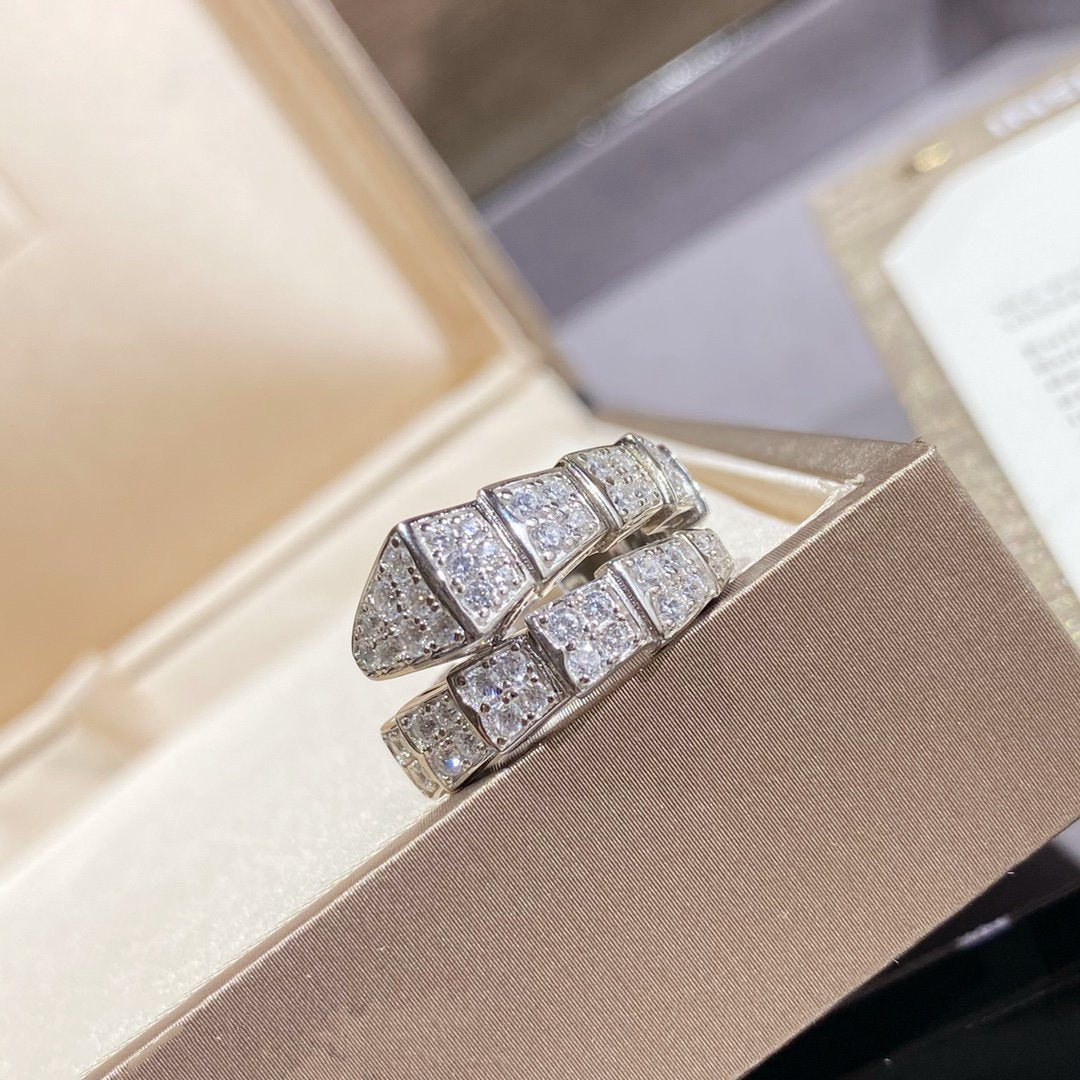 [Luxe Jewelry]SERPENTI RING SILVER DIAMOND PAVED