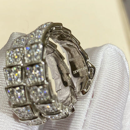 [Luxe Jewelry]SERPENTI DOUBLE RING SILVER DIAMOND PAVED
