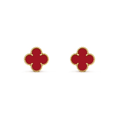 [Luxe Jewelry]CLOVER MINI 9.5MM CARNELIAN EARRINGS