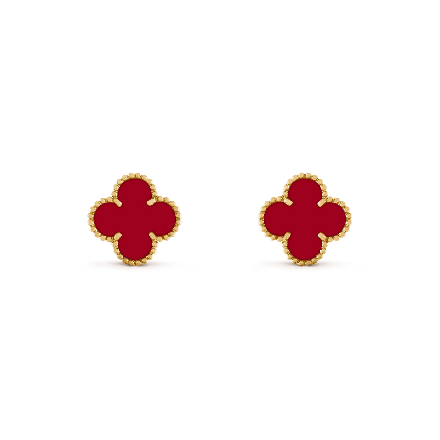 [Luxe Jewelry]CLOVER MEDIUM 1 MOTIFS CARNELIAN  EARRINGS