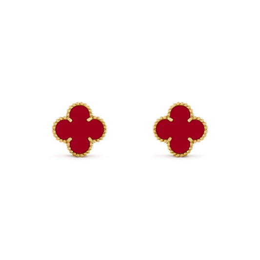 [Luxe Jewelry]CLOVER MEDIUM 1 MOTIFS CARNELIAN  EARRINGS