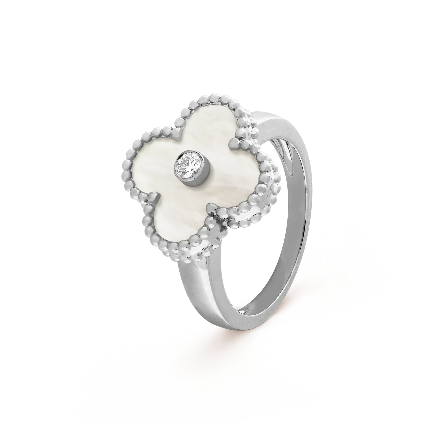 [Luxe Jewelry]CLOVER SILVER MOP DIAMOND RING